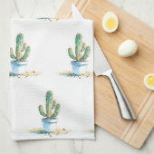 Paño de cocina cactus acuarelas theedoek (Quarter Fold)