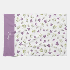 Paño de cocina Violetas y flores silvestres Theedoek