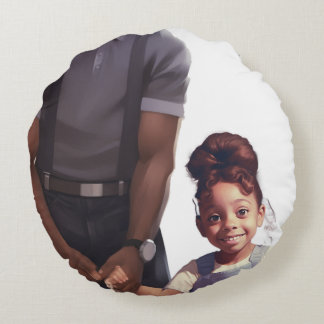 Panola, Dad & Ivory Elephant Keepsake Round Pillow Rond Kussen