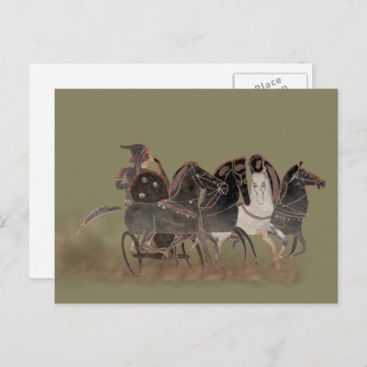 Panoply - Oude Griekse chariot en paarden sluiten Briefkaart (Voorkant / Achterkant)