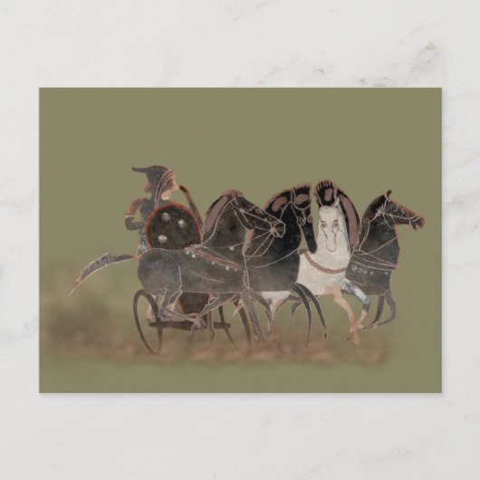 Panoply - Oude Griekse chariot en paarden sluiten Briefkaart (Voorkant)