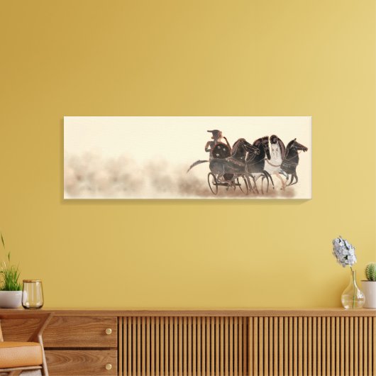 Panoply - Oude Griekse strijdwagen en paarden Canvas Afdruk (Insitu (Woonkamer))