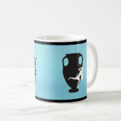 Panoply zwarte logo op een blauwe mok (Voorkant rechts)