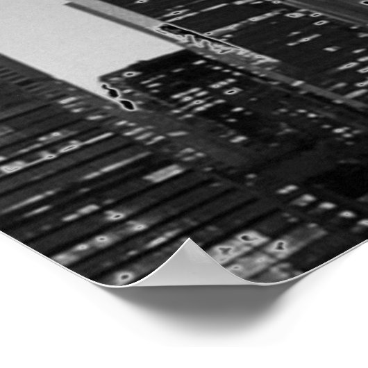 Panorama Black White New York City nacht Poster (Hoek)