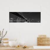 Panorama Black White New York City Skyline Poster (Keuken)