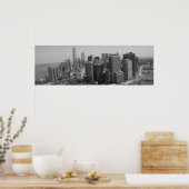 Panorama Black White New York Skyline Poster (Keuken)
