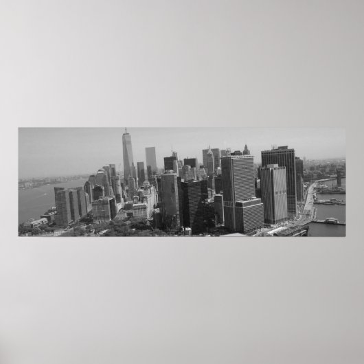 Panorama Black White New York Skyline Poster (Voorkant)