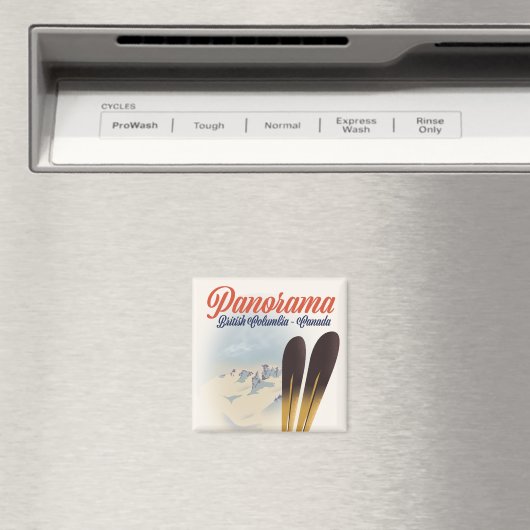 Panorama British Columbia Canada ski poster Magneet (Insitu (Vaatwasser))