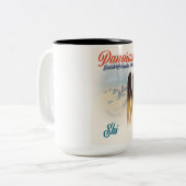 Panorama British Columbia Canada ski poster Tweekleurige Koffiemok (Voorkant links)