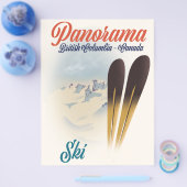 Panorama Brits-Columbia Canada ski-poster Flyer (Enkel)