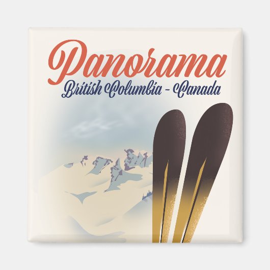Panorama Brits-Columbia Canada ski-poster Magneet (Voorkant)