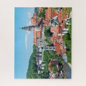 Panorama. Cesky Krumlov en het kasteel. Legpuzzel (Verticaal)
