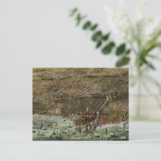 Panorama Chicago 1892 Briefkaart (Staand voorkant)