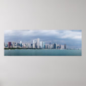 Panorama Chicago Skyline Afbeeldingen Poster (Voorkant)