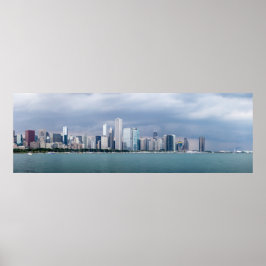 Panorama Chicago Skyline Afbeeldingen Poster