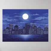 Panorama City of light illustration abstract,archi Poster (Voorkant)