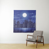 Panorama City of light illustration abstract,archi Wandkleed (In situ)
