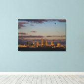 Panorama Cleveland Skyline Canvas Afdruk (Insitu (Houten vloer))