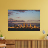 Panorama Cleveland Skyline Canvas Afdruk (Insitu (Woonkamer))