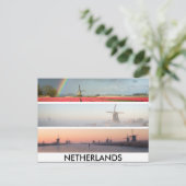Panorama collage briefkaart met windmolens, Nederl (Staand voorkant)