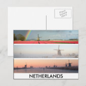 Panorama collage briefkaart met windmolens, Nederl (Voorkant / Achterkant)