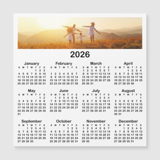Panorama Foto Zwart 2026 Magnetische Kalender (Voorkant)