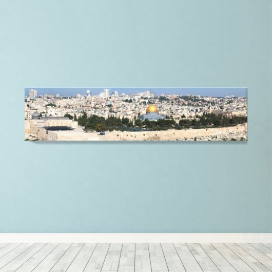 Panorama Jerusalem City Canvas Afdruk (Insitu (Houten vloer))