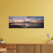 Panorama met zonsondergang in het Myvatenmeer Canvas Afdruk (Insitu (Woonkamer))