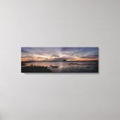 Panorama met zonsondergang in het Myvatenmeer Canvas Afdruk (Voorkant)
