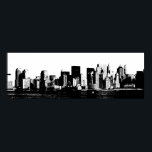 Panorama New York City Poster<br><div class="desc">Zwarte en witte Pop Art Style New York City Panorama</div>