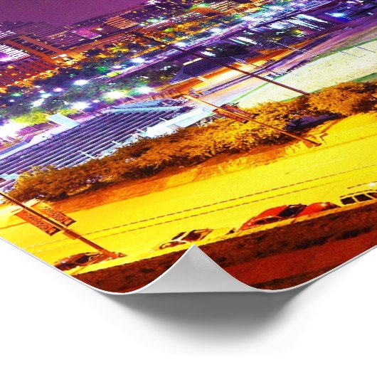 Panorama of Baltimore's Inner Harbour Night Skylin Poster (Hoek)