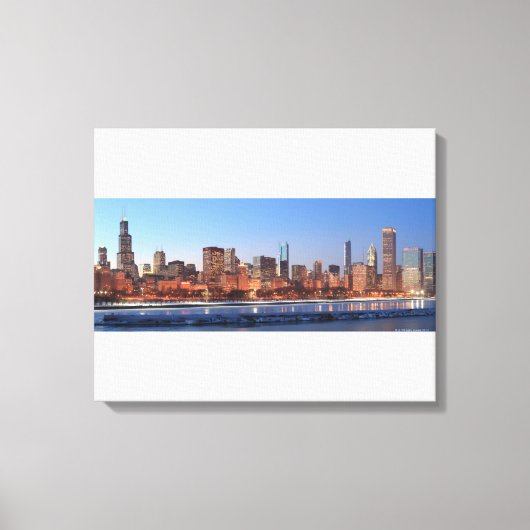 Panorama of Chicago, Illinois bij Lake Canvas Afdruk (Voorkant)
