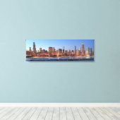 Panorama of Chicago, Illinois bij Lake Canvas Afdruk (Insitu (Houten vloer))