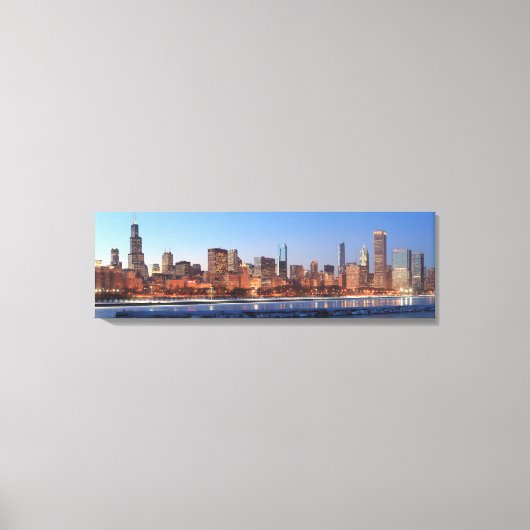 Panorama of Chicago, Illinois bij Lake Canvas Afdruk (Voorkant)