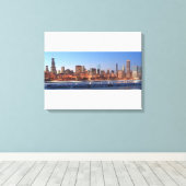 Panorama of Chicago, Illinois bij Lake Canvas Afdruk (Insitu (Houten vloer))