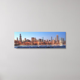 Panorama of Chicago, Illinois bij Lake Canvas Afdruk