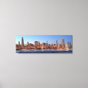 Panorama of Chicago, Illinois bij Lake Canvas Afdruk