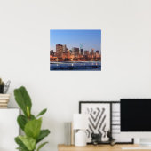 Panorama of Chicago, Illinois bij Lake Poster (Thuiskantoor)