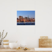 Panorama of Chicago, Illinois bij Lake Poster (Keuken)