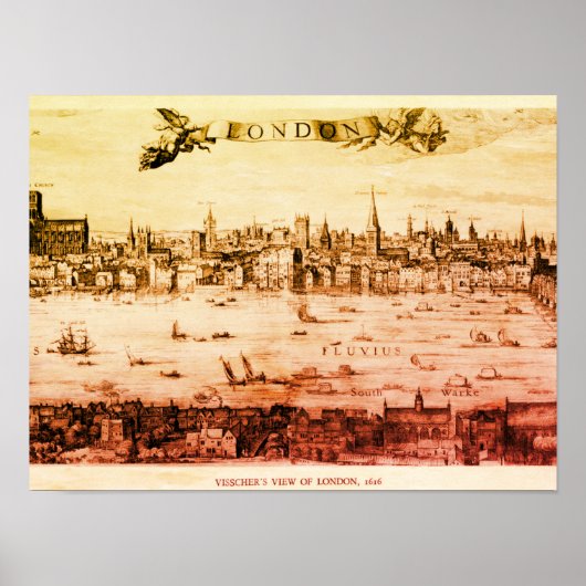 Panorama of London in 1616 Poster (Voorkant)