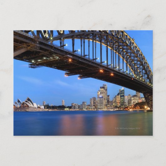 Panorama of Sydney Harbor Bridge, Sydney Opera Briefkaart (Voorkant)