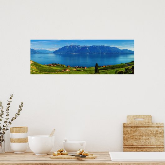 Panorama on Lavaux, Vaud, Zwitserland Poster (Keuken)