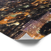 Panorama Paris Frankrijk bij nacht Poster (Hoek)