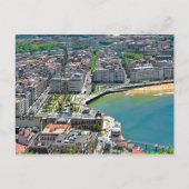 Panorama. San Sebastian en de baai van La Concha. Briefkaart (Voorkant)