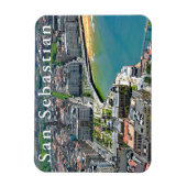 Panorama. San Sebastian en de baai van La Concha. Magneet (Verticaal)