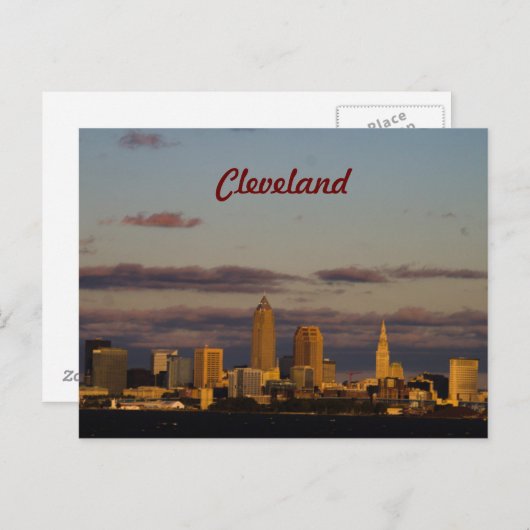 Panorama Skyline Cleveland Briefkaart (Voorkant / Achterkant)