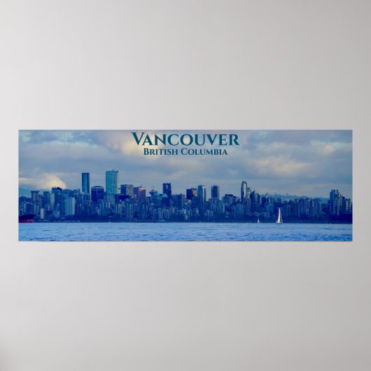 Panorama Skyline Vancouver British Columbia Foto Poster (Voorkant)