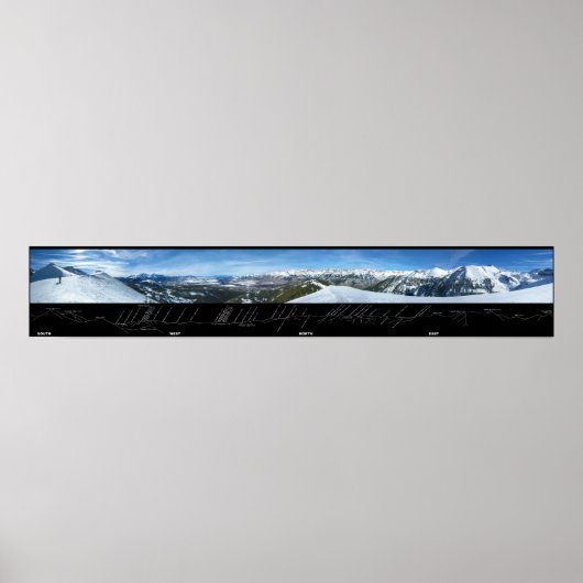 Panorama Telluride Mountain Range in Colorado Poster (Voorkant)