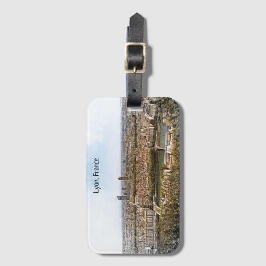Panorama Uitzicht Lyon France Bagagelabel (Voorkant (verticaal))