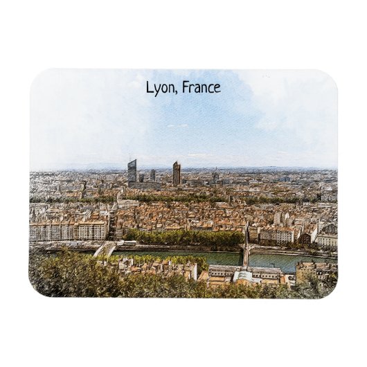 Panorama Uitzicht Lyon France Magneet (Horizontaal)